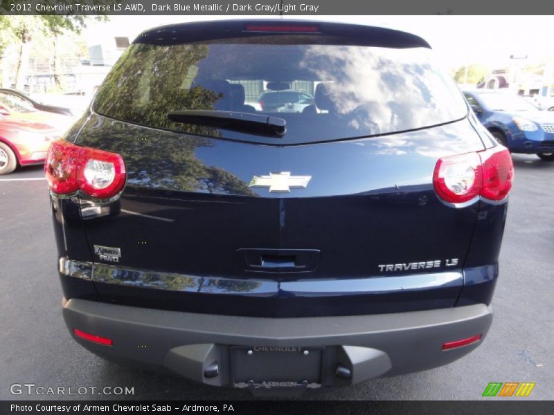 Dark Blue Metallic / Dark Gray/Light Gray 2012 Chevrolet Traverse LS AWD