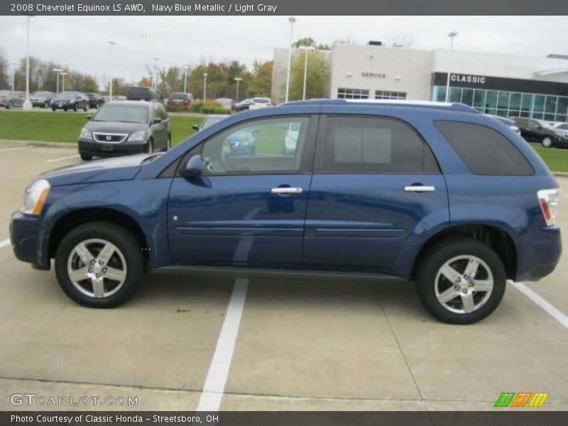 Navy Blue Metallic / Light Gray 2008 Chevrolet Equinox LS AWD