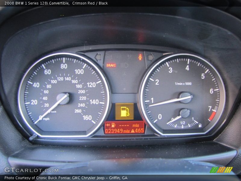  2008 1 Series 128i Convertible 128i Convertible Gauges