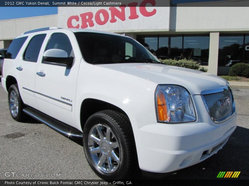 Summit White / Cocoa/Light Cashmere 2012 GMC Yukon Denali