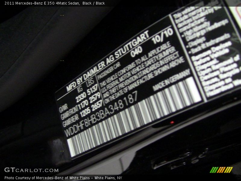 Black / Black 2011 Mercedes-Benz E 350 4Matic Sedan