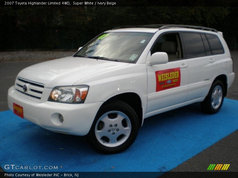 Super White / Ivory Beige 2007 Toyota Highlander Limited 4WD