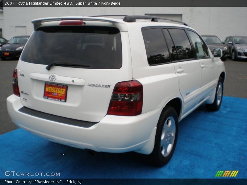 Super White / Ivory Beige 2007 Toyota Highlander Limited 4WD