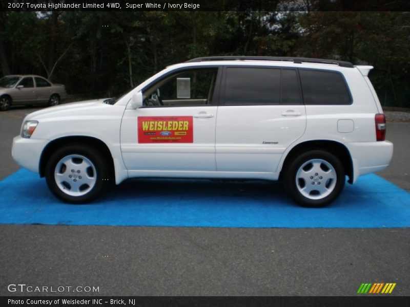 Super White / Ivory Beige 2007 Toyota Highlander Limited 4WD