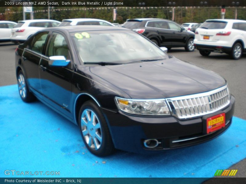 Dark Ink Blue Metallic / Light Stone 2009 Lincoln MKZ AWD Sedan