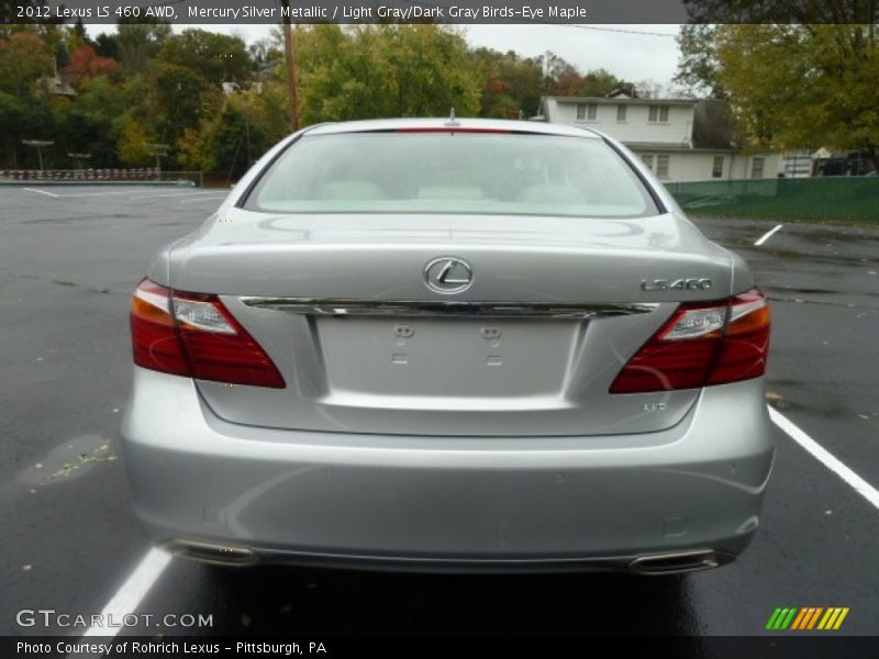 Mercury Silver Metallic / Light Gray/Dark Gray Birds-Eye Maple 2012 Lexus LS 460 AWD