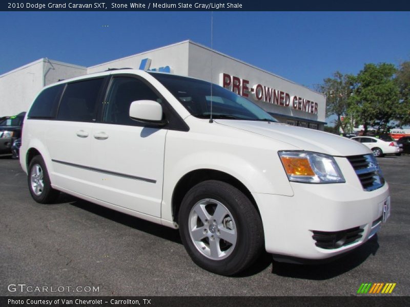 Stone White / Medium Slate Gray/Light Shale 2010 Dodge Grand Caravan SXT