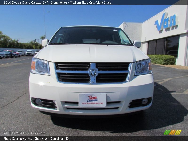 Stone White / Medium Slate Gray/Light Shale 2010 Dodge Grand Caravan SXT