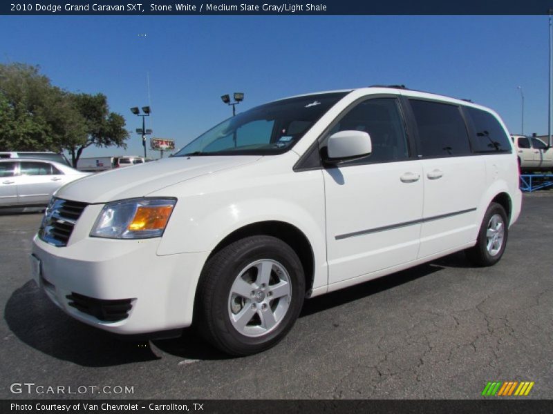 Stone White / Medium Slate Gray/Light Shale 2010 Dodge Grand Caravan SXT