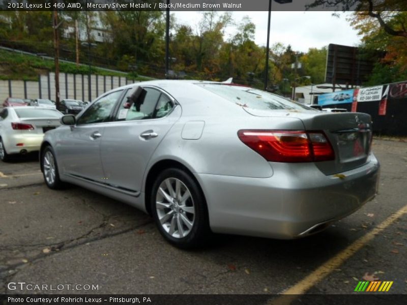 Mercury Silver Metallic / Black/Medium Brown Walnut 2012 Lexus LS 460 AWD