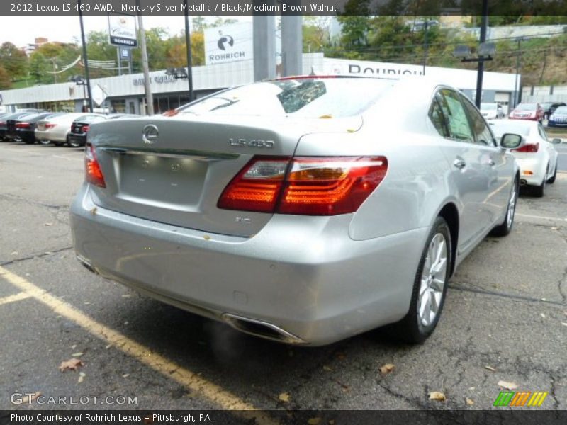 Mercury Silver Metallic / Black/Medium Brown Walnut 2012 Lexus LS 460 AWD