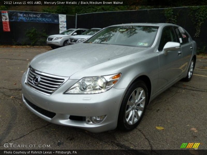 Mercury Silver Metallic / Black/Medium Brown Walnut 2012 Lexus LS 460 AWD