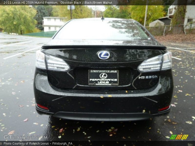 Obsidian Black / Black/Brown Walnut 2011 Lexus HS 250h Hybrid Premium