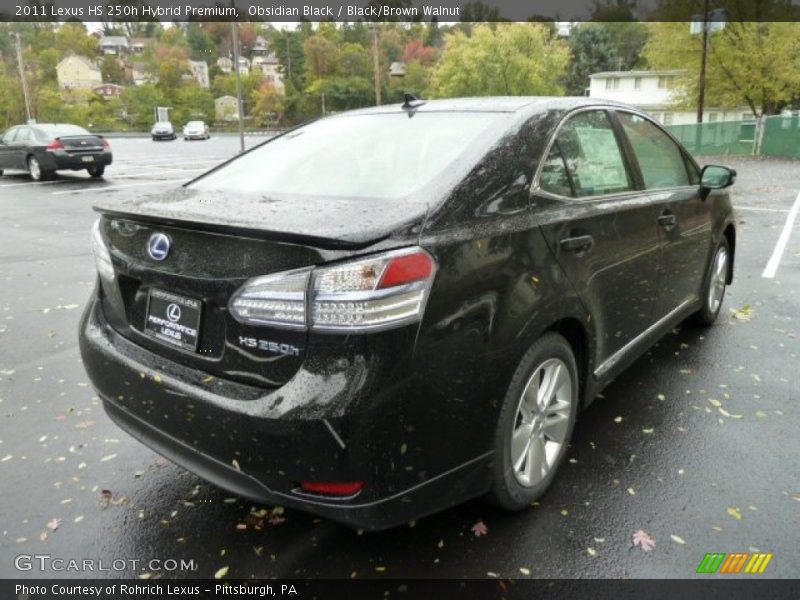 Obsidian Black / Black/Brown Walnut 2011 Lexus HS 250h Hybrid Premium