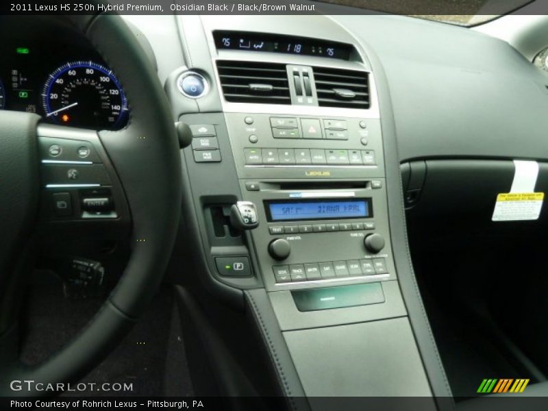 Obsidian Black / Black/Brown Walnut 2011 Lexus HS 250h Hybrid Premium
