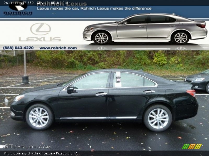 Obsidian Black / Black 2011 Lexus ES 350