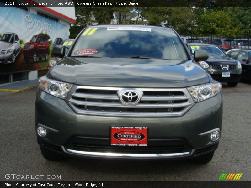 Cypress Green Pearl / Sand Beige 2011 Toyota Highlander Limited 4WD