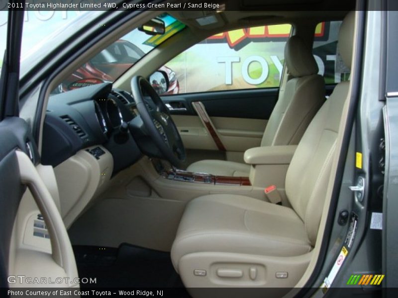 Cypress Green Pearl / Sand Beige 2011 Toyota Highlander Limited 4WD