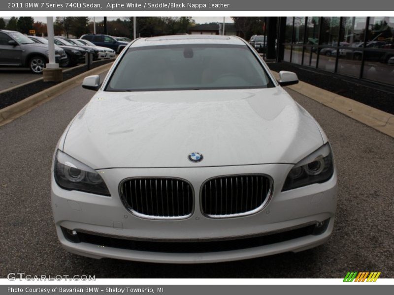 Alpine White / Saddle/Black Nappa Leather 2011 BMW 7 Series 740Li Sedan