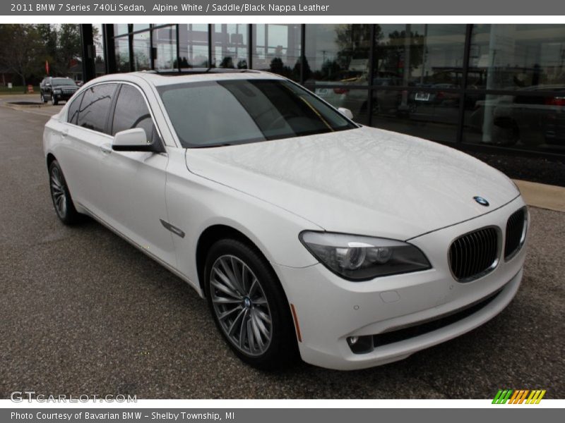 Alpine White / Saddle/Black Nappa Leather 2011 BMW 7 Series 740Li Sedan