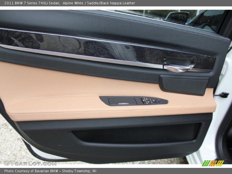 Alpine White / Saddle/Black Nappa Leather 2011 BMW 7 Series 740Li Sedan