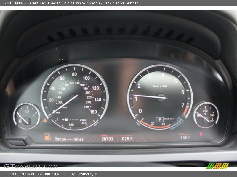  2011 7 Series 740Li Sedan 740Li Sedan Gauges