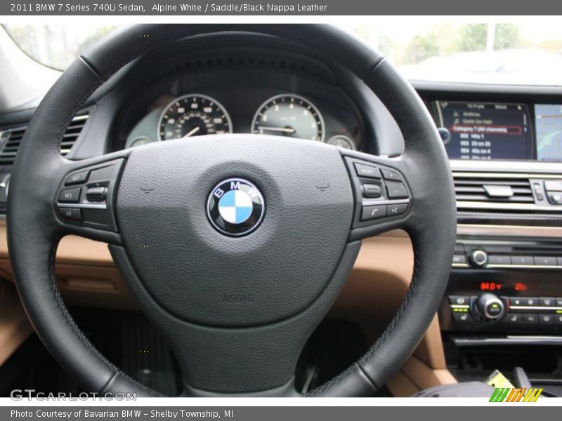 Alpine White / Saddle/Black Nappa Leather 2011 BMW 7 Series 740Li Sedan