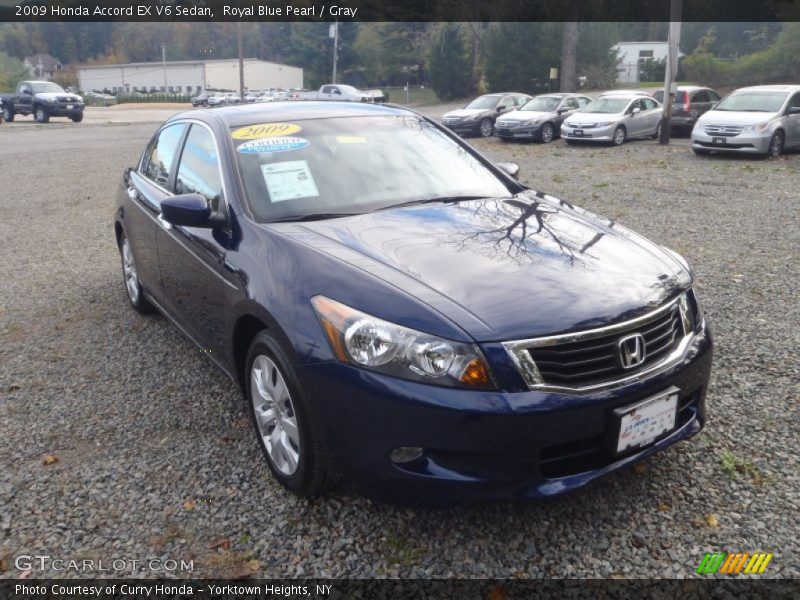 Royal Blue Pearl / Gray 2009 Honda Accord EX V6 Sedan