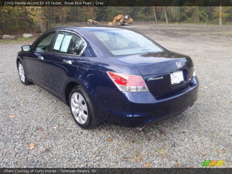 Royal Blue Pearl / Gray 2009 Honda Accord EX V6 Sedan