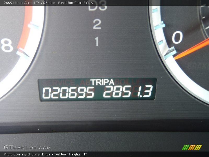 Royal Blue Pearl / Gray 2009 Honda Accord EX V6 Sedan