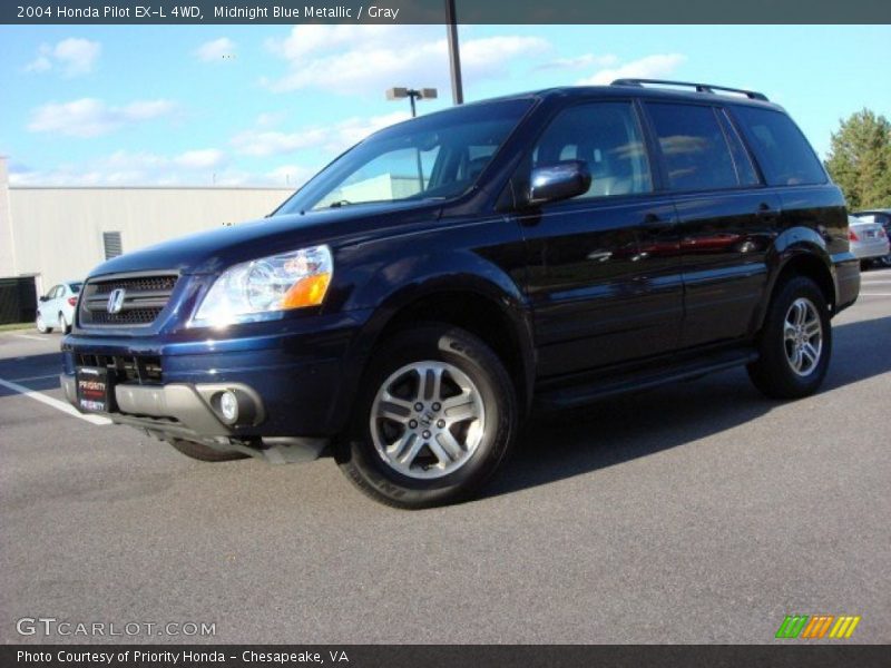 Midnight Blue Metallic / Gray 2004 Honda Pilot EX-L 4WD