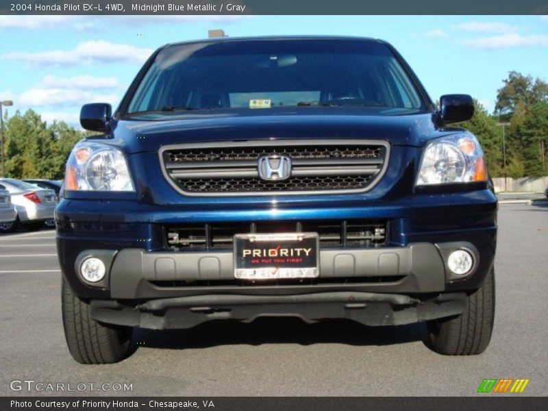 Midnight Blue Metallic / Gray 2004 Honda Pilot EX-L 4WD