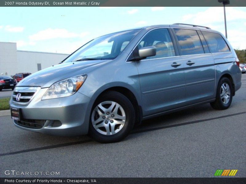 Ocean Mist Metallic / Gray 2007 Honda Odyssey EX