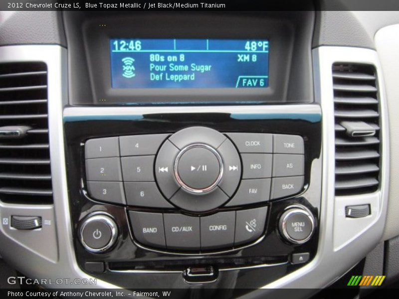 Blue Topaz Metallic / Jet Black/Medium Titanium 2012 Chevrolet Cruze LS