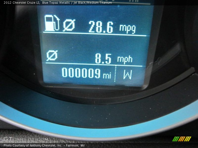Blue Topaz Metallic / Jet Black/Medium Titanium 2012 Chevrolet Cruze LS