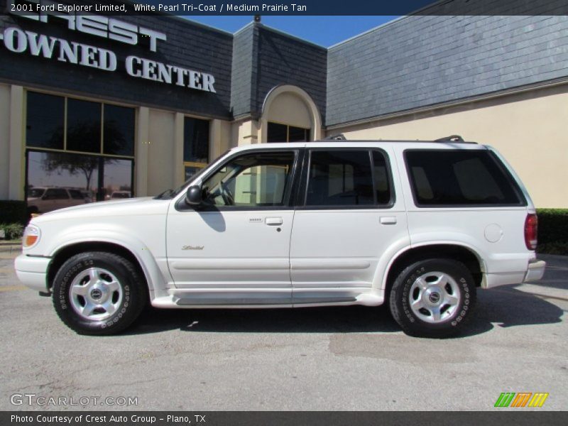 White Pearl Tri-Coat / Medium Prairie Tan 2001 Ford Explorer Limited