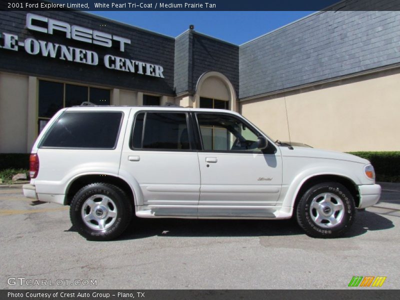 White Pearl Tri-Coat / Medium Prairie Tan 2001 Ford Explorer Limited