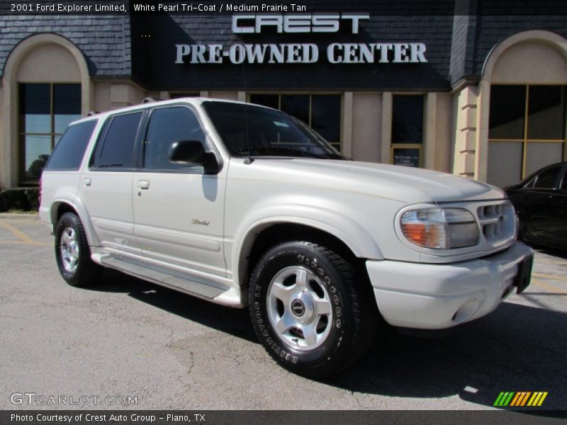White Pearl Tri-Coat / Medium Prairie Tan 2001 Ford Explorer Limited