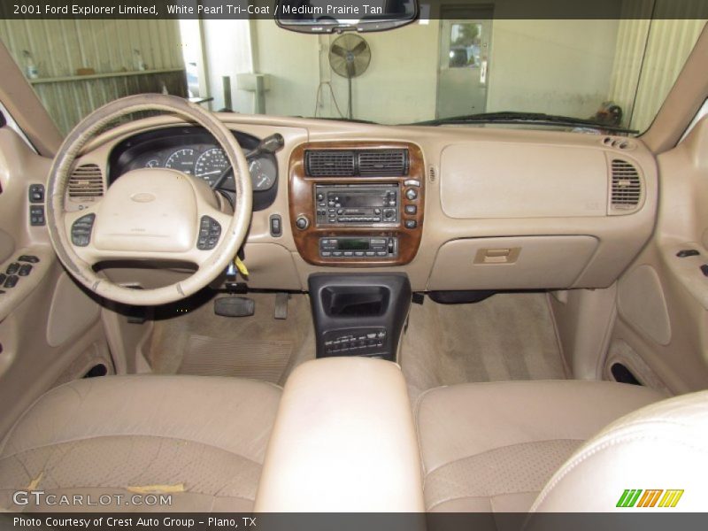 White Pearl Tri-Coat / Medium Prairie Tan 2001 Ford Explorer Limited
