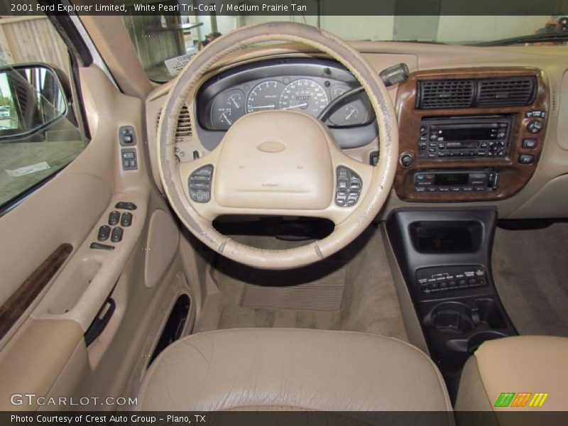 White Pearl Tri-Coat / Medium Prairie Tan 2001 Ford Explorer Limited