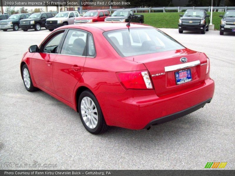 Lightning Red / Carbon Black 2009 Subaru Impreza 2.5i Premium Sedan