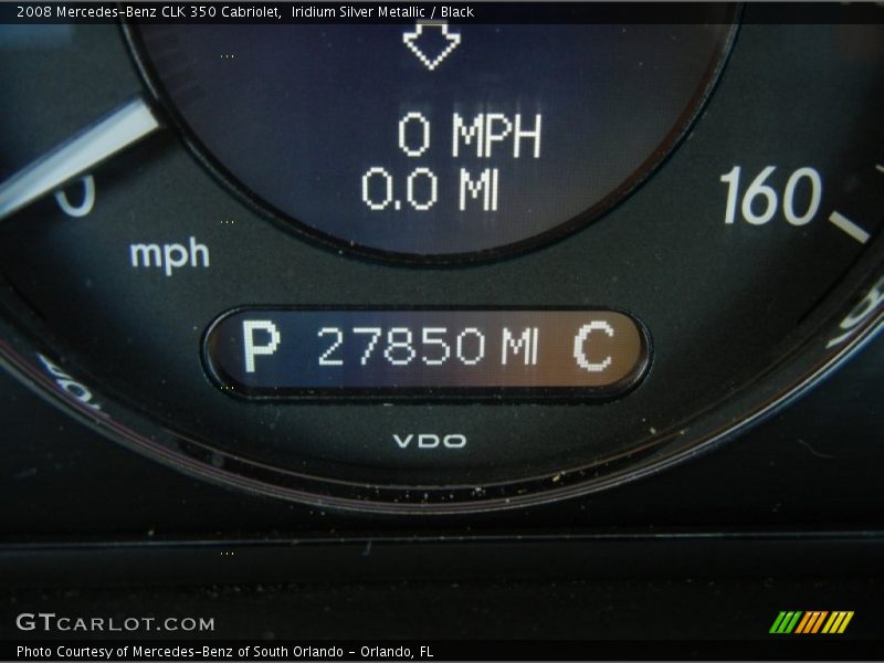 Iridium Silver Metallic / Black 2008 Mercedes-Benz CLK 350 Cabriolet