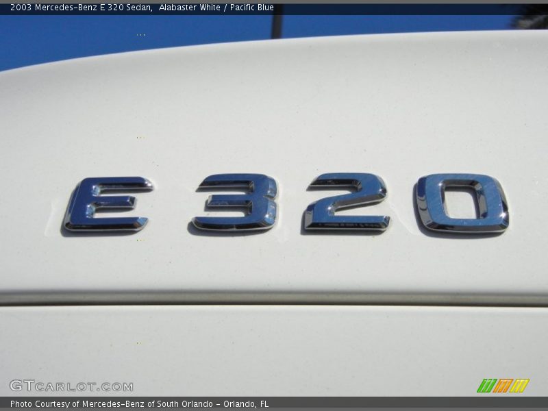 Alabaster White / Pacific Blue 2003 Mercedes-Benz E 320 Sedan