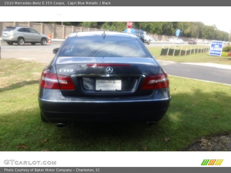 Capri Blue Metallic / Black 2010 Mercedes-Benz E 350 Coupe