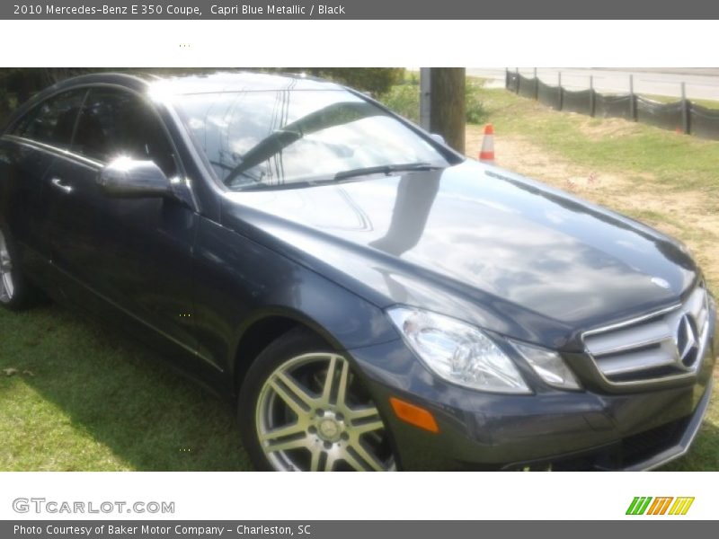 Capri Blue Metallic / Black 2010 Mercedes-Benz E 350 Coupe
