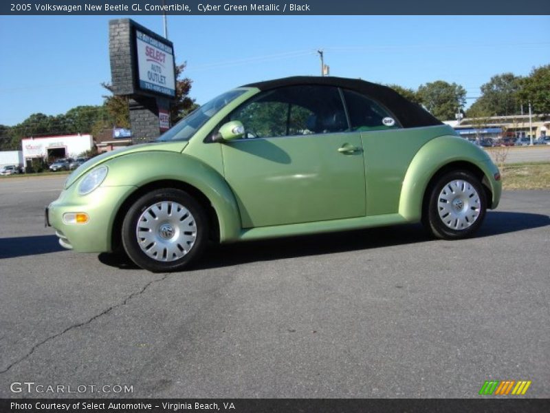 Cyber Green Metallic / Black 2005 Volkswagen New Beetle GL Convertible