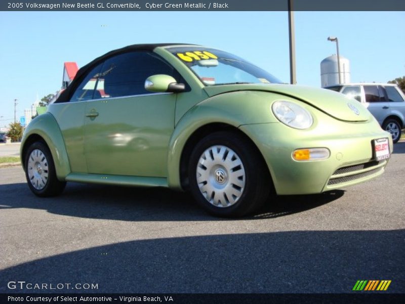 Cyber Green Metallic / Black 2005 Volkswagen New Beetle GL Convertible