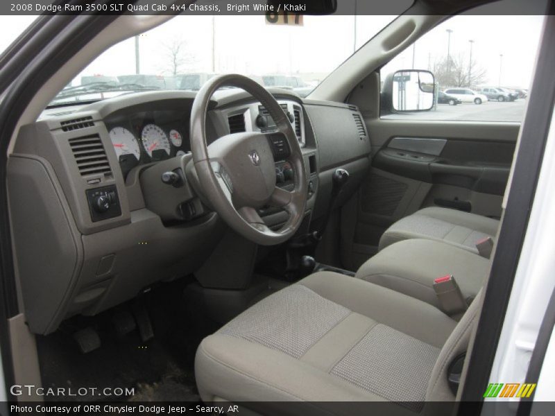 Bright White / Khaki 2008 Dodge Ram 3500 SLT Quad Cab 4x4 Chassis