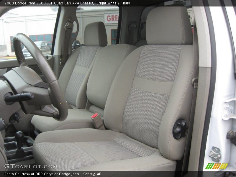 Bright White / Khaki 2008 Dodge Ram 3500 SLT Quad Cab 4x4 Chassis