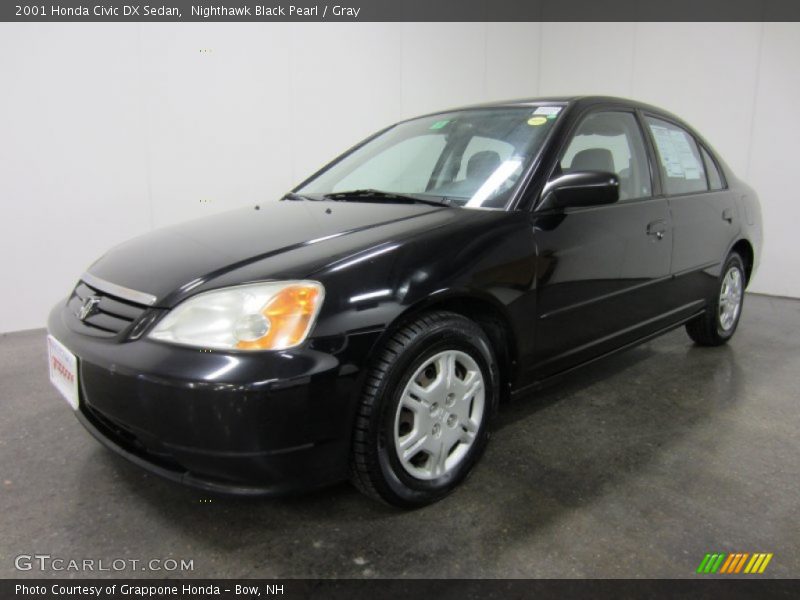 Nighthawk Black Pearl / Gray 2001 Honda Civic DX Sedan